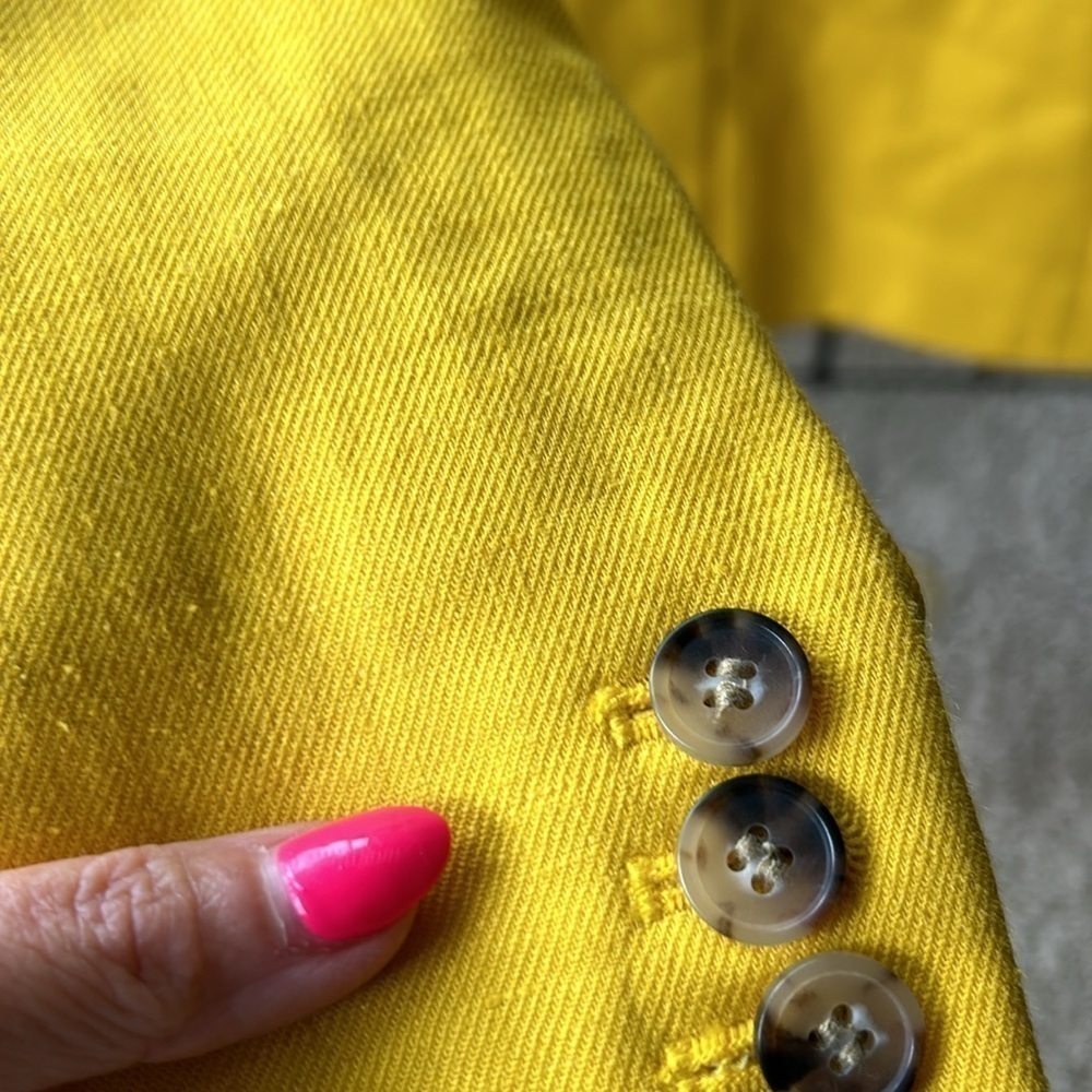 J. Crew PARKE Yellow Linen Blazer size 2 T - Picture 11 of 15